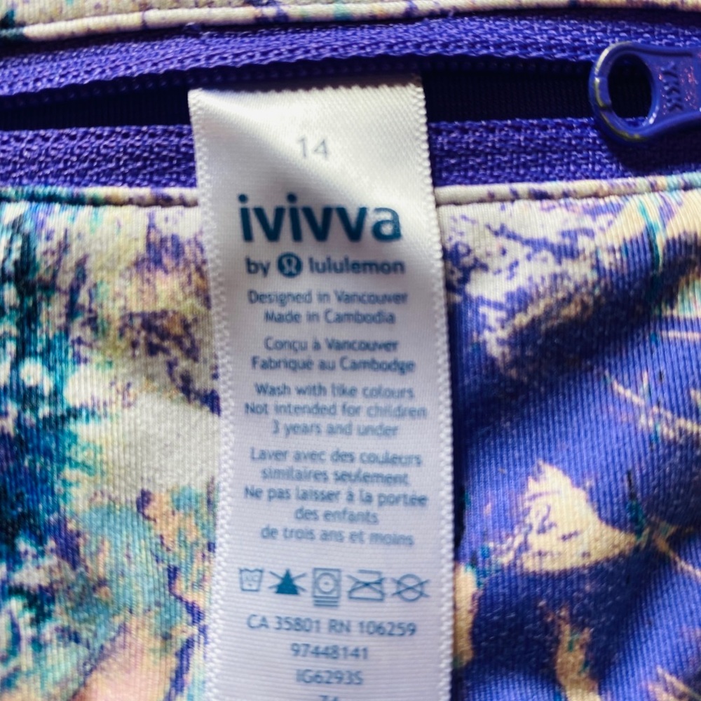 Ivivva by Lululemon Girl’s size 14 Capri Tights - Picture 6 of 12